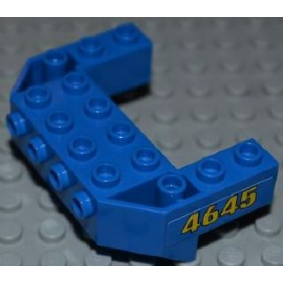 Train Front Sloping Base with 4 Studs with Yellow '4645' Pattern on Both Sides (Stickers) - Set 4645
