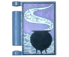 Minifigure, Utensil Book Cover with Black Smoking Cauldron Pattern