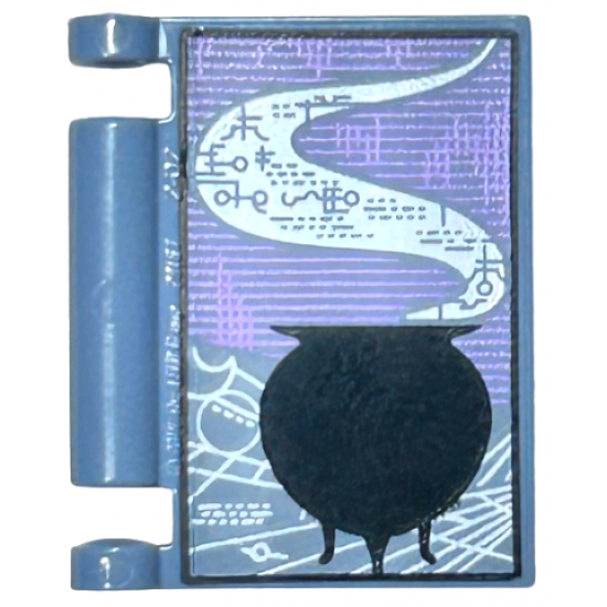 Minifigure, Utensil Book Cover with Black Smoking Cauldron Pattern