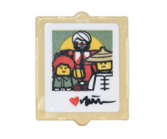 Glass for Window 1 x 2 x 2 with Photo with Garmadon, Misako, Sensei Wu, Red Heart and Signature Pattern (Sticker) - Set 70620