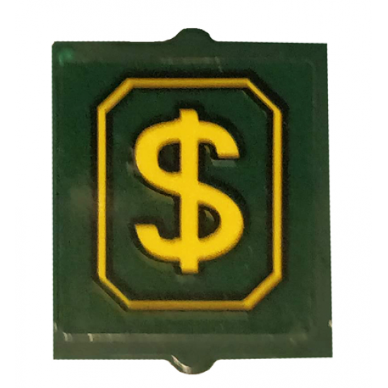 Glass for Window 1 x 2 x 2 with Yellow Dollar Symbol Pattern (Sticker) - Set 76120
