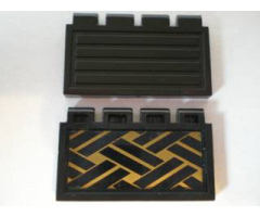 Hinge Train Gate 2 x 4 with Gold Lattice Pattern (Sticker) - Set 6033