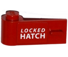 Door 1 x 3 x 1 Left with White 'LOCKED HATCH' Pattern (Sticker) - Set 76015