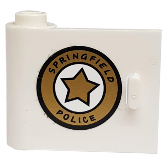 Door 1 x 3 x 2 Left - Open Between Top and Bottom Hinge with 'SPRINGFIELD POLICE' Pattern (Sticker) - Set 71016
