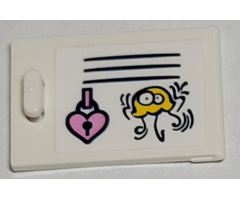 Container, Cupboard 2 x 3 x 2 Door with Bright Pink Heart Lock and Yellow Jellyfish Pattern (Sticker) - Set 41374