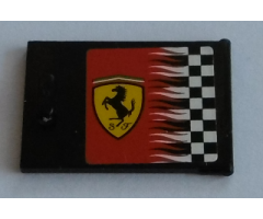 Container Cupboard 2 x 3 x 2 Door with Checkered Flag and Ferrari Logo Pattern Right (Sticker) - Set 8144