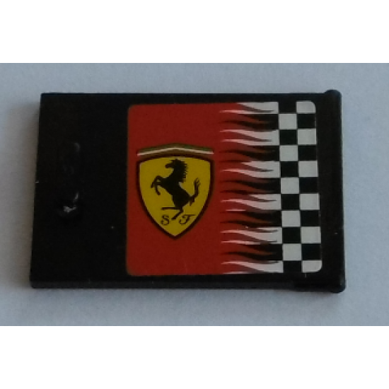 Container Cupboard 2 x 3 x 2 Door with Checkered Flag and Ferrari Logo Pattern Right (Sticker) - Set 8144
