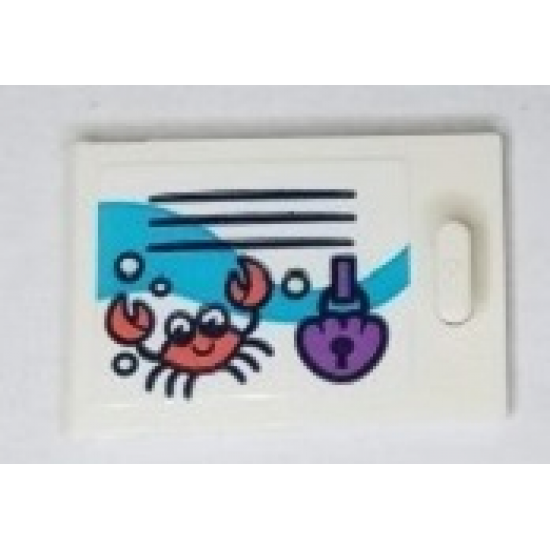 Container, Cupboard 2 x 3 x 2 Door with Clam Shell Lock, Bubbles, Crab and Black Vents Pattern (Sticker) - Set 41430