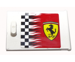 Container Cupboard 2 x 3 x 2 Door with Checkered Flag and Ferrari Logo Pattern Right (Sticker) - Sets 8185 / 8654 / 8672