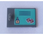Container Cupboard 2 x 3 x 2 Door with Lock, Weights and Locker Vents on Medium Azure Background Pattern (Sticker) - Set 41312