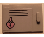 Container, Cupboard 2 x 3 x 2 Door with Locker and Heart Padlock Pattern (Sticker) - Set 41352
