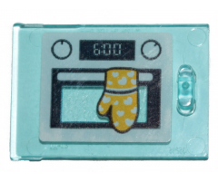 Container Cupboard 2 x 3 x 2 Door with Oven and Glove Pattern (Sticker) - Set 41401