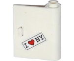 Door 1 x 3 x 3 Right - Open Between Top and Bottom Hinge with 'I' Heart 'NY' Pattern (Sticker) - Set 79104
