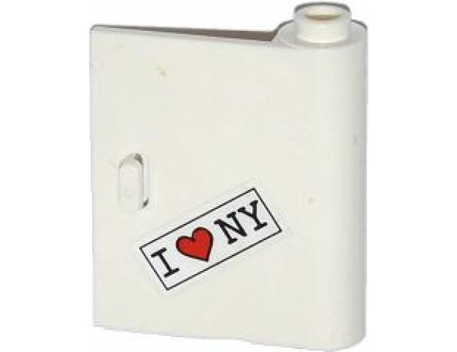 Door 1 x 3 x 3 Right - Open Between Top and Bottom Hinge with 'I' Heart 'NY' Pattern (Sticker) - Set 79104
