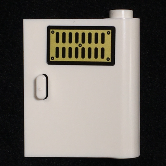 Door 1 x 3 x 3 Right - Open Between Top and Bottom Hinge with Gold Air Vent Pattern (Sticker) - Set 75968