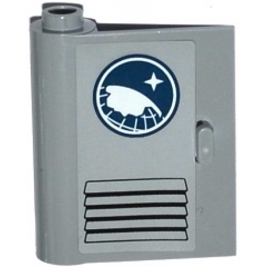 Door 1 x 3 x 3 Left - Open Between Top and Bottom Hinge with Arctic Explorer Logo and Vents Pattern (Sticker) - Set 60035