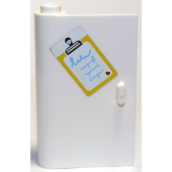Door 1 x 3 x 4 Left - Open Between Top and Bottom Hinge with Clipboard Pattern (Sticker) - Set 3315