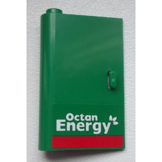Door 1 x 3 x 4 Left - Open Between Top and Bottom Hinge with 'Octan Energy' Pattern (Sticker) - Set 60025