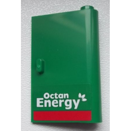 Door 1 x 3 x 4 Right - Open Between Top and Bottom Hinge with 'Octan Energy' Pattern (Sticker) - Set 60025
