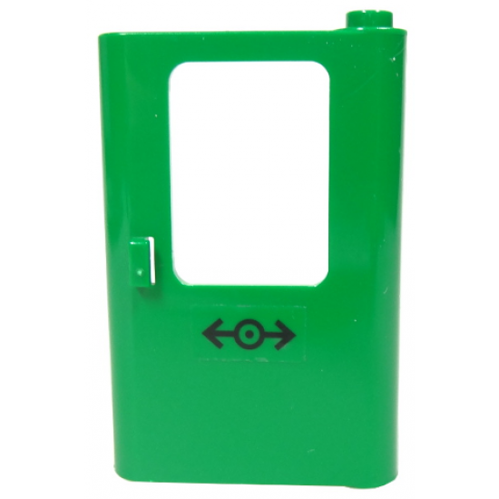 Door 1 x 4 x 5 Train Right with Train Logo Black Pattern (Sticker) - Set 7898