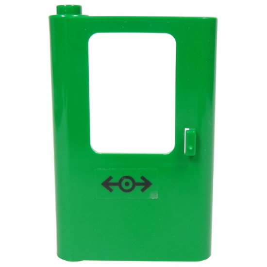 Door 1 x 4 x 5 Train Left with Train Logo Black Pattern (Sticker) - Set 7898
