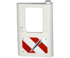 Door 1 x 4 x 5 Train Right with Rivets, Red and White Danger Stripes and Claw Scratch Mark Pattern (Sticker) - Set 75917