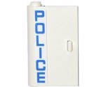 Door 1 x 3 x 4 Left - Open Between Top and Bottom Hinge with Blue 'POLICE' Vertical Pattern (Sticker) - Set 60044