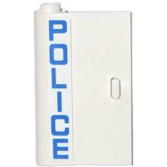 Door 1 x 3 x 4 Left - Open Between Top and Bottom Hinge with Blue 'POLICE' Vertical Pattern (Sticker) - Set 60044