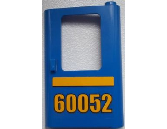 Door 1 x 4 x 5 Train Right with Bright Light Orange Stripe and '60052' Pattern (Sticker) - Set 60052