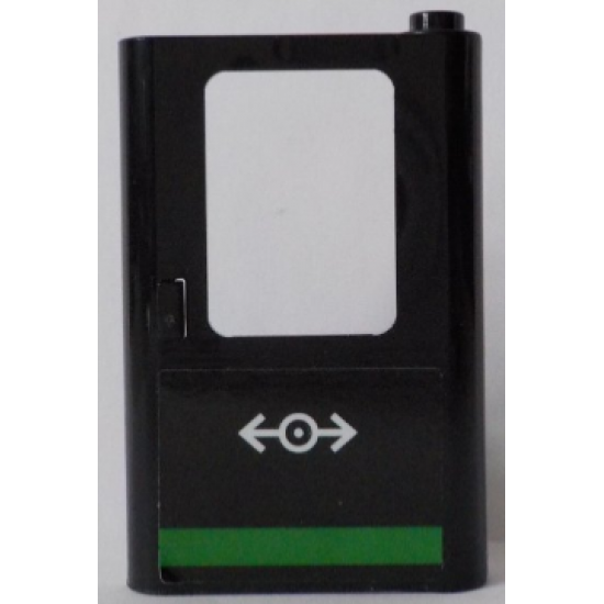 Door 1 x 4 x 5 Train Right with Train Logo and Green Horizontal Line Pattern (Sticker) - Set 60154