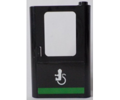 Door 1 x 4 x 5 Train Right with Minifigure in Wheelchair and Green Horizontal Line Pattern (Sticker) - Set 60154
