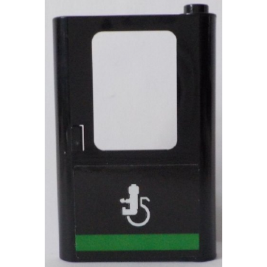 Door 1 x 4 x 5 Train Right with Minifigure in Wheelchair and Green Horizontal Line Pattern (Sticker) - Set 60154