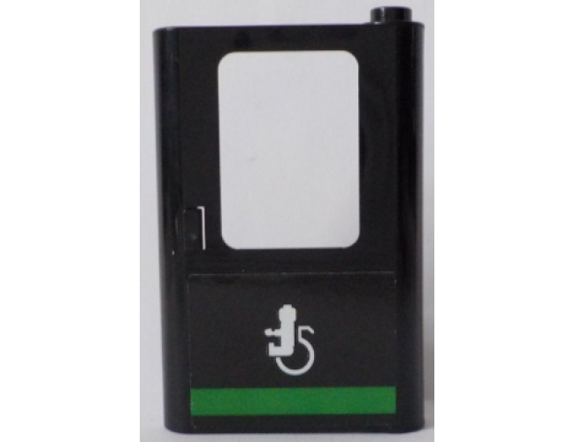 Door 1 x 4 x 5 Train Right with Minifigure in Wheelchair and Green Horizontal Line Pattern (Sticker) - Set 60154