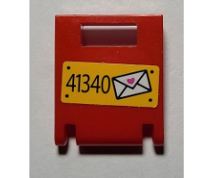 Container Box 2 x 2 x 2 Door with Slot with '41340' and Envelope with Heart Pattern (Sticker) - Set 41340