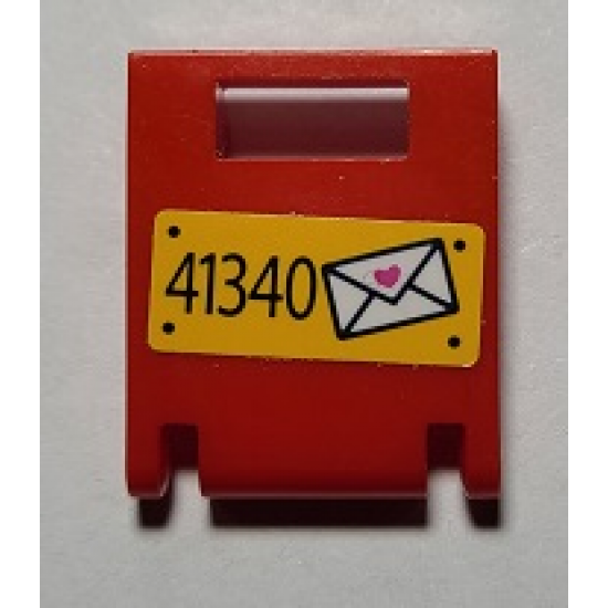 Container Box 2 x 2 x 2 Door with Slot with '41340' and Envelope with Heart Pattern (Sticker) - Set 41340