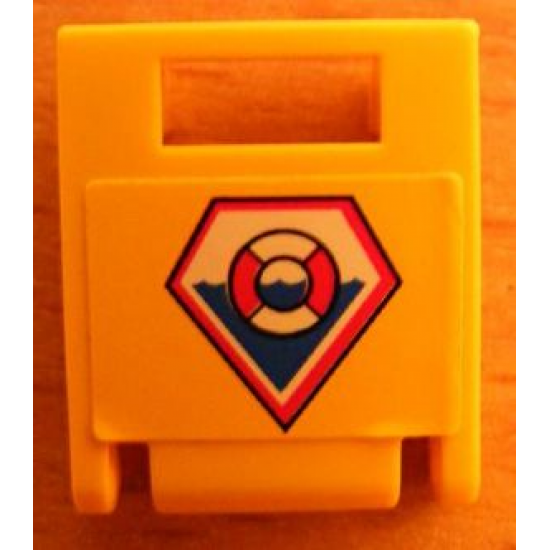 Container Box 2 x 2 x 2 Door with Slot and Coast Guard Logo Pattern (Sticker) - Set 7044