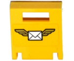 Container Box 2 x 2 x 2 Door with Slot and Envelope with Wings on Yellow Background Pattern (Sticker) - Set 60100