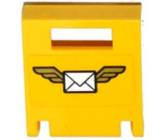 Container Box 2 x 2 x 2 Door with Slot and Envelope with Wings on Yellow Background Pattern (Sticker) - Set 60100