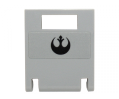 Container Box 2 x 2 x 2 Door with Slot and Black SW Rebel Logo on Light Bluish Gray Background Pattern (Sticker) - Set 75102