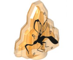 Rock 1 x 2 Crystal Stepped with Black Mosquito Pattern (Dinosaur DNA)