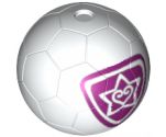 Ball Sports Soccer with 2 Magenta Outlined Heart and Star Pattern