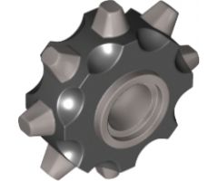 Minifigure, Body Wear Gear Wheel RIP-Tire with Black Pattern
