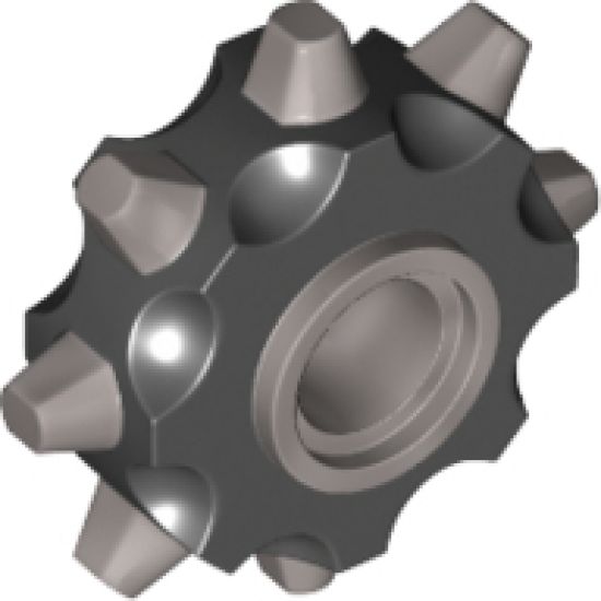 Minifigure, Body Wear Gear Wheel RIP-Tire with Black Pattern