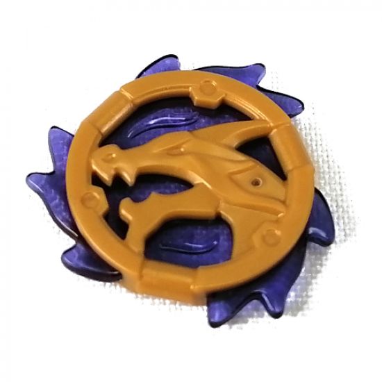 Ring 3 x 3 with Dragon Head and Trans-Purple Flames Pattern (Ninjago Storm Amulet)