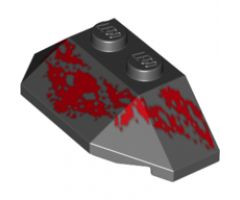 Wedge 2 x 4 Triple with Red Scale Pattern