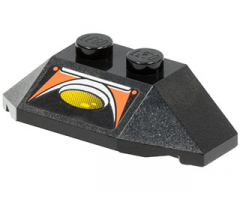 Wedge 2 x 4 Triple with Yellow, Silver and Orange Pattern (Sticker) - Set 8631