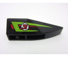 Wedge 6 x 2 Inverted Right with Lime and Red Stripes and Red Number 31 Pattern (Sticker) - Set 60114