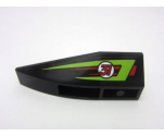 Wedge 6 x 2 Inverted Left with Lime and Red Stripes and Red Number 31 Pattern (Sticker) - Set 60114
