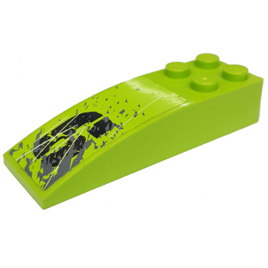 Slope, Curved 6 x 2 with Black '6', Scratches and Splatters Pattern Model Left Side (Sticker) - Set 8961