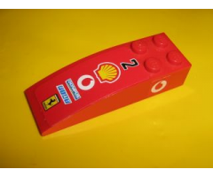 Slope, Curved 6 x 2 with Number 2 and Shell Logo on Top, Vodafone Logo on Both Sides Pattern (Stickers) - Sets 8362 / 8375 / 8654